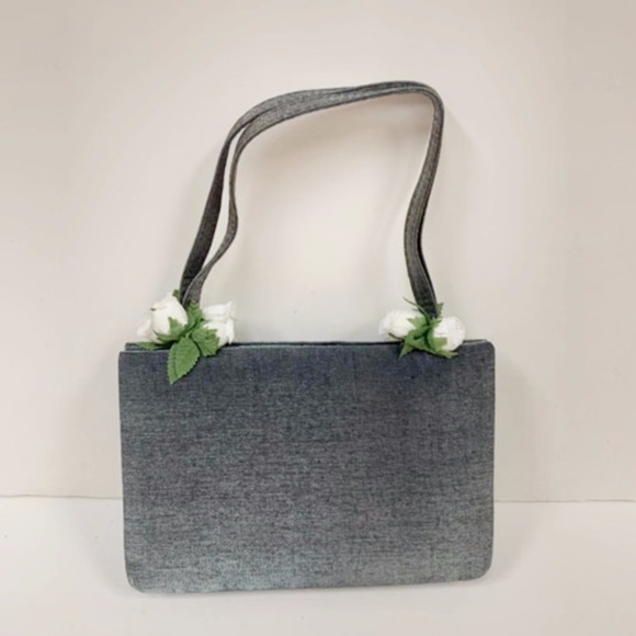 New Gorgeous Lady Grey Handbag with Flower - Picture 1 of 6